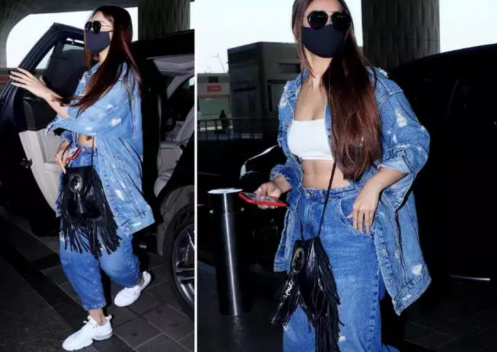 Ikiana D Cruz fond in very stylish look on mumbai airport